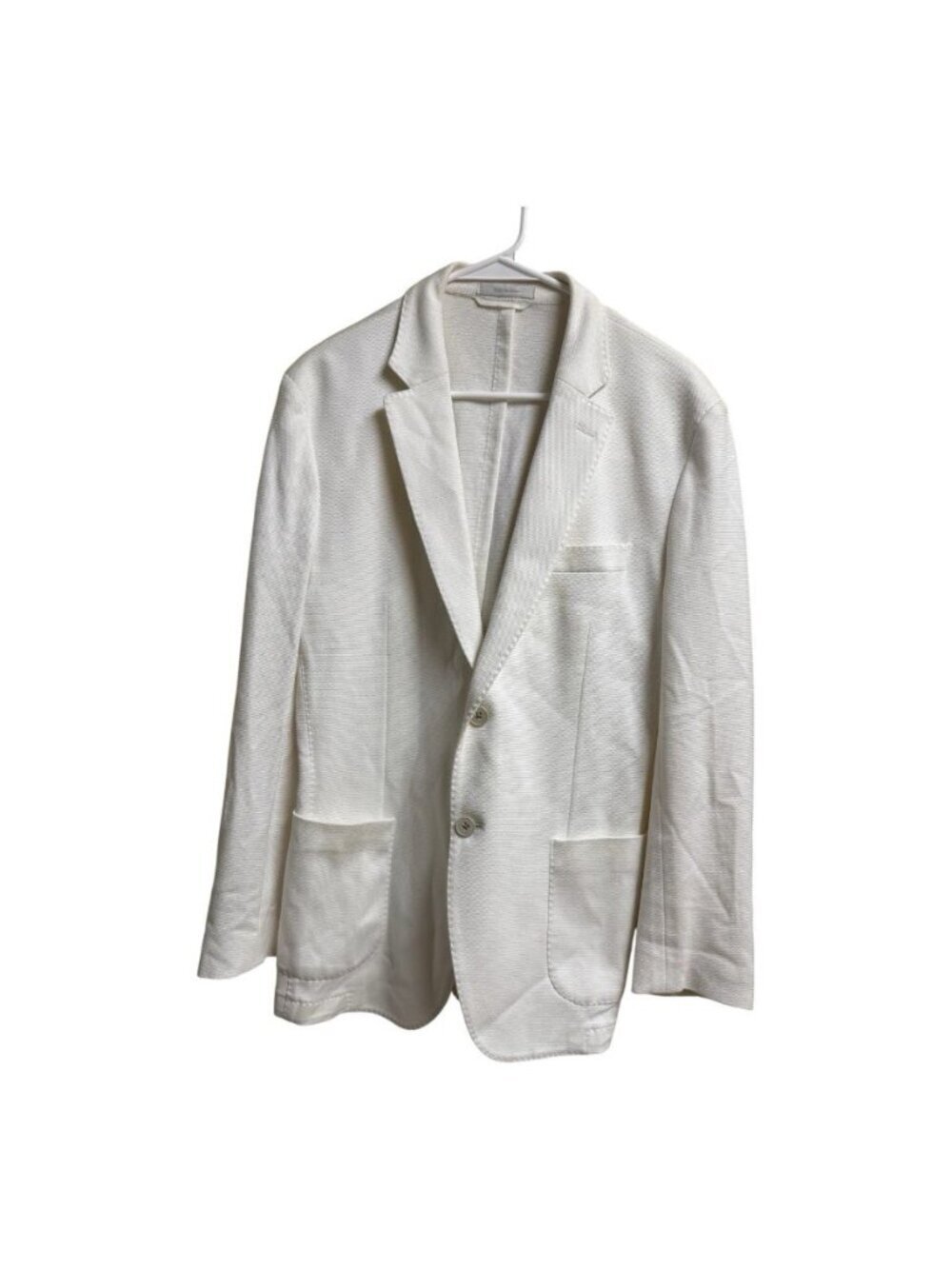 Michael Kors Mens White Cotton Blend Two Button Sport Coat Blazer 40R